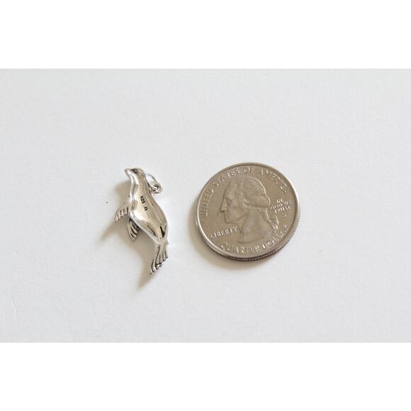 Sterling Silver Sea Lion Charm - Seal Charm, Silver Sea Lion Pendant - Picture 3 of 3